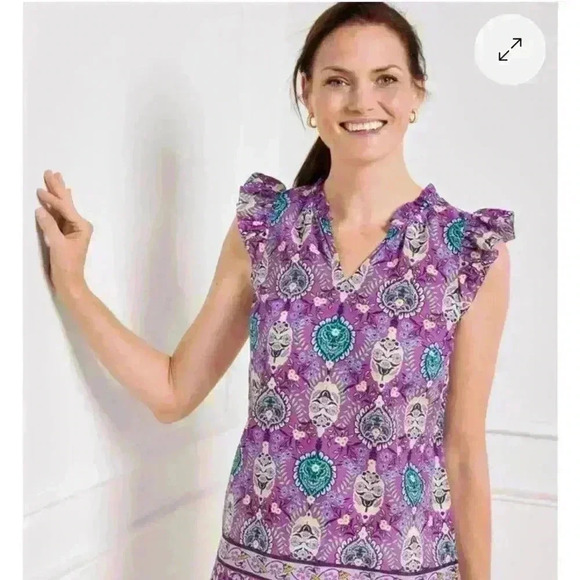 Talbots New With Tags Plus Size 2X Sleeveless Shell Top Medallion Design - Picture 1 of 8